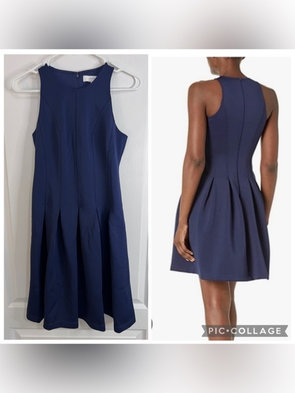 Lark & Ro Sleeveless Navy Fit-and-Flare Dress size 8